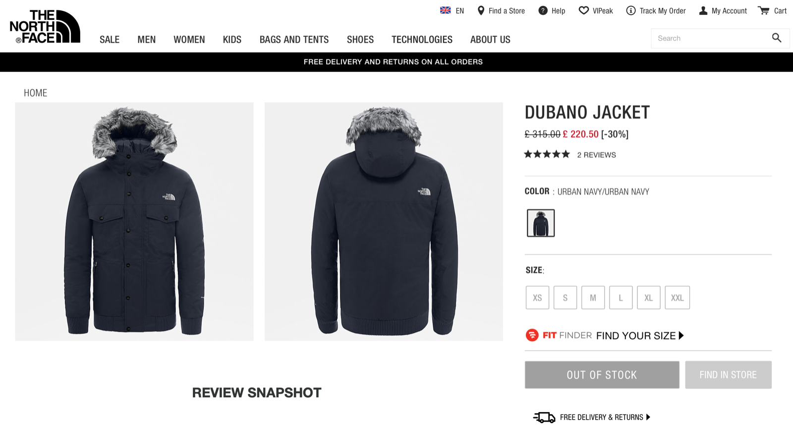 the north face dubano jacket